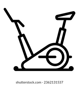 Exercise bike line icon, Gym concept, stationary bike sign on white background, Fitness cycling icon in outline style for mobile concept and web design. Vector graphics