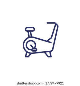 exercise bike line icon on white