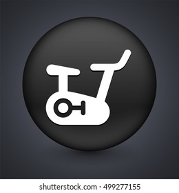 Exercise Bike on Black Round Button