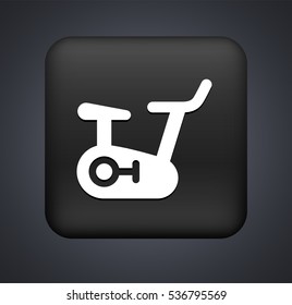 Exercise Bike on Black Square Button