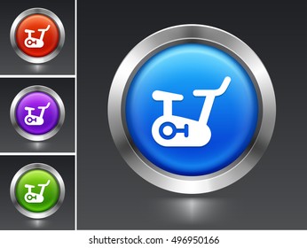 Exercise Bike on Blue Round Button