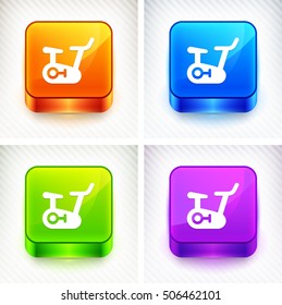 Exercise Bike on Color Square Buttons