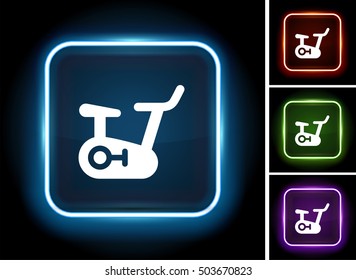 Exercise Bike on Glow Square Button