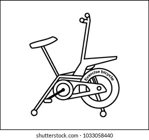 Exercise bike on a white background. Vector Image