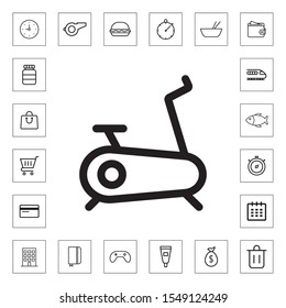 Exercise bike outline icon illustration isolated vector sign symbol