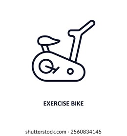 exercise bike outline icon.  Thin line icon from gym and fitness collection. Editable vector isolated on white background