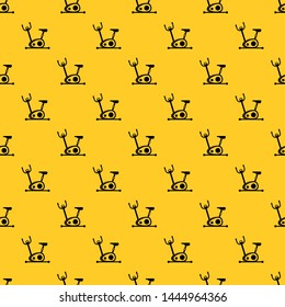 Exercise bike pattern seamless vector repeat geometric yellow for any design