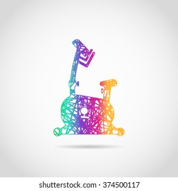 exercise bike in rainbow colors