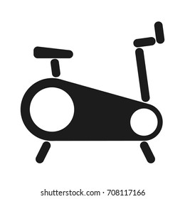 Exercise bike sign. Vector black icon on white background