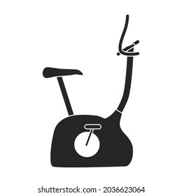 Exercise bike vector black icon. Isolated black illustration icon fitness bicycle.Vector illustration exercise bike on white background.