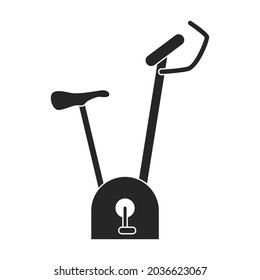 Exercise bike vector black icon. Isolated black illustration icon fitness bicycle.Vector illustration exercise bike on white background.