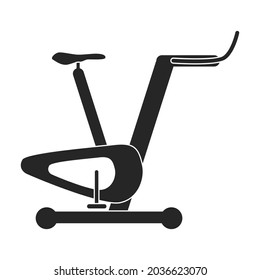 Exercise bike vector black icon. Isolated black illustration icon fitness bicycle.Vector illustration exercise bike on white background.
