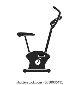 Exercise bike vector black icon. Isolated black illustration icon fitness bicycle.Vector illustration exercise bike on white background.