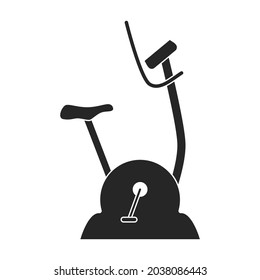 Exercise bike vector black icon. Isolated black illustration icon fitness bicycle.Vector illustration exercise bike on white background.