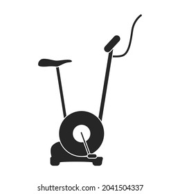 Exercise Bike Vector Black Icon. Isolated Black Illustration Icon Fitness Bicycle.Vector Illustration Exercise Bike On White Background.