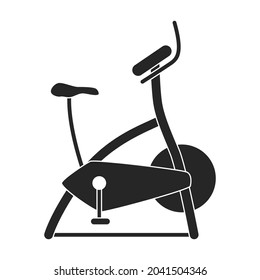 Exercise bike vector black icon. Isolated black illustration icon fitness bicycle.Vector illustration exercise bike on white background.