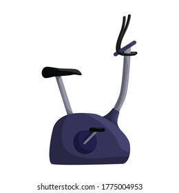 Exercise bike vector cartoon icon. Isolated cartoon illustration icon fitness bicycle.Vector illustration exercise bike on white background.