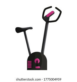 Exercise bike vector cartoon icon. Isolated cartoon illustration icon fitness bicycle.Vector illustration exercise bike on white background.