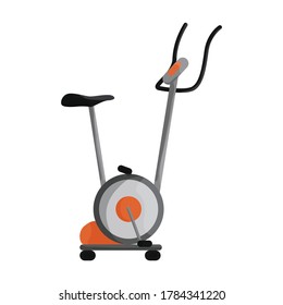 Exercise bike vector cartoon icon. Isolated cartoon illustration icon fitness bicycle.Vector illustration exercise bike on white background.