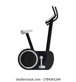 Icono de animación vectorial de bicicleta de ejercicio. Icono de ilustración de caricatura aislada bicicleta de fitness.Ilustración vectorial bicicleta ejercicio sobre fondo blanco.
