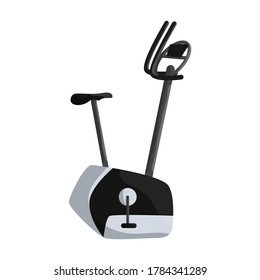 Exercise bike vector cartoon icon. Isolated cartoon illustration icon fitness bicycle.Vector illustration exercise bike on white background.