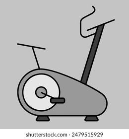 Exercise bike vector grayscale icon. Graph symbol for fitness and weight loss web site and apps design, logo, app, UI