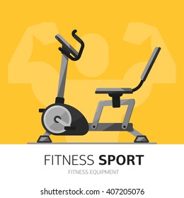 Exercise Bike vector icon. Gym equipment concept. Fitness life. Sport lifestyle. Flat design.