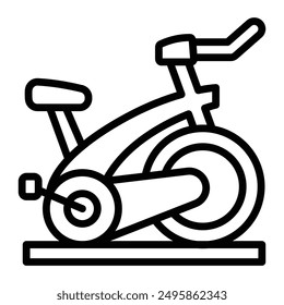 Exercise Bike Vector Line Icon Design