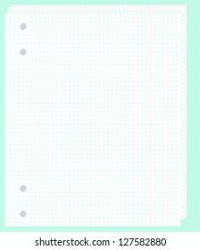 Exercise book in a cage. Vector Illustration