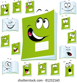 exercise book cartoon with many expressions