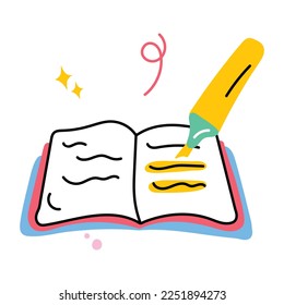 An exercise book flat sticker icon