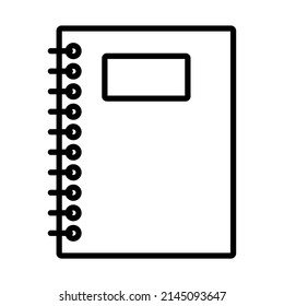 Exercise Book With Pen Icon. Bold outline design with editable stroke width. Vector Illustration.