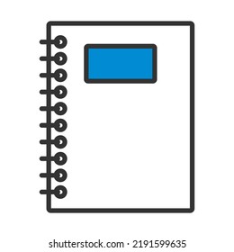Exercise Book With Pen Icon. Bold outline design with editable stroke width. Vector Illustration.