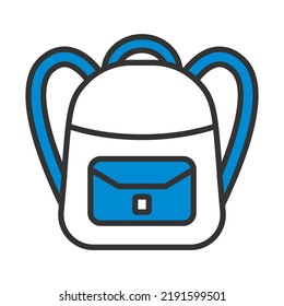 Exercise Book With Pen Icon. Editable Bold Outline With Color Fill Design. Vector Illustration.