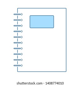 Exercise Book With Pen Icon. Thin Line With Blue Fill Design. Vector Illustration.