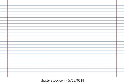 Exercise book / School. VECTOR The scale of 1 : 2. Between lines of 0.8 mm. Colored lines on background. Blank.