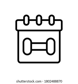 Exercise (Calendar and Date) icon outline vector. isolated on white background
