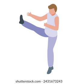 Exercise capoeira icon isometric vector. Sport fitness. Exercise music art