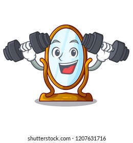 Exercise character big mirror in beautiful frame