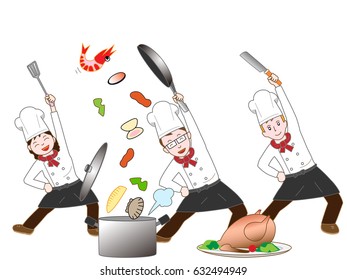 The exercise of the cook.