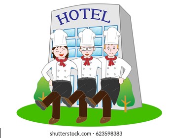 The exercise of the cook working for a hotel.