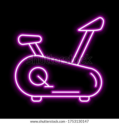 Exercise cycle icon. Glowing sign logo vector