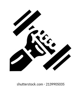exercise with dumbbell glyph icon vector. exercise with dumbbell sign. isolated contour symbol black illustration