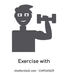 Exercise with dumbbells icon vector isolated on white background for your web and mobile app design, Exercise with dumbbells logo concept