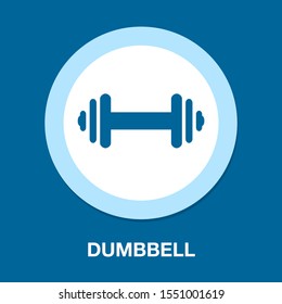  exercise dumbbells isolated, vector weight lifting symbol