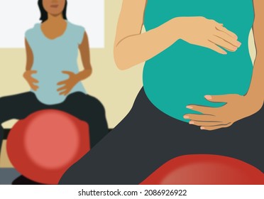 exercise during pregnancy at home. Movement to maintain the fitness and health care of pregnant women