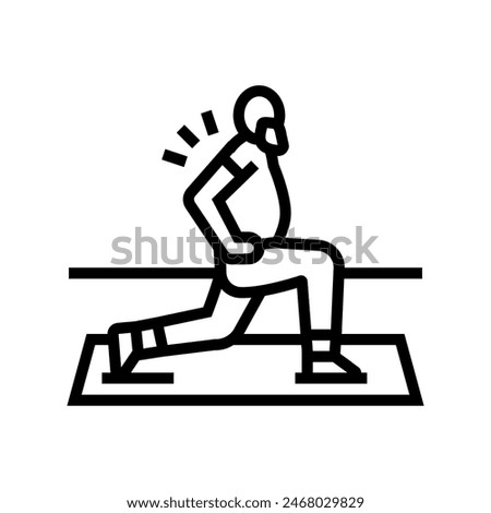 exercise elderly leisure line icon vector. exercise elderly leisure sign. isolated contour symbol black illustration