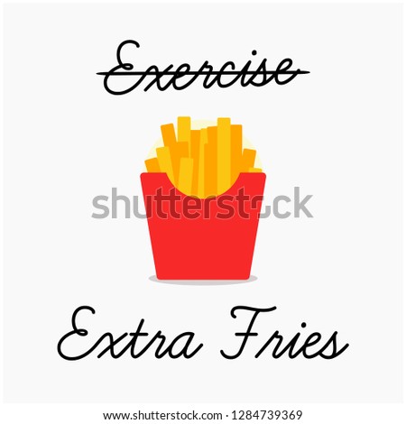 Exercise Extra Fries Pun Poster 
