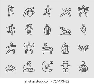 Exercise and Fitness for Health line icon