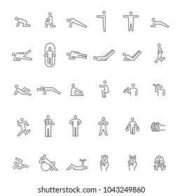 exercise and fitness icon set